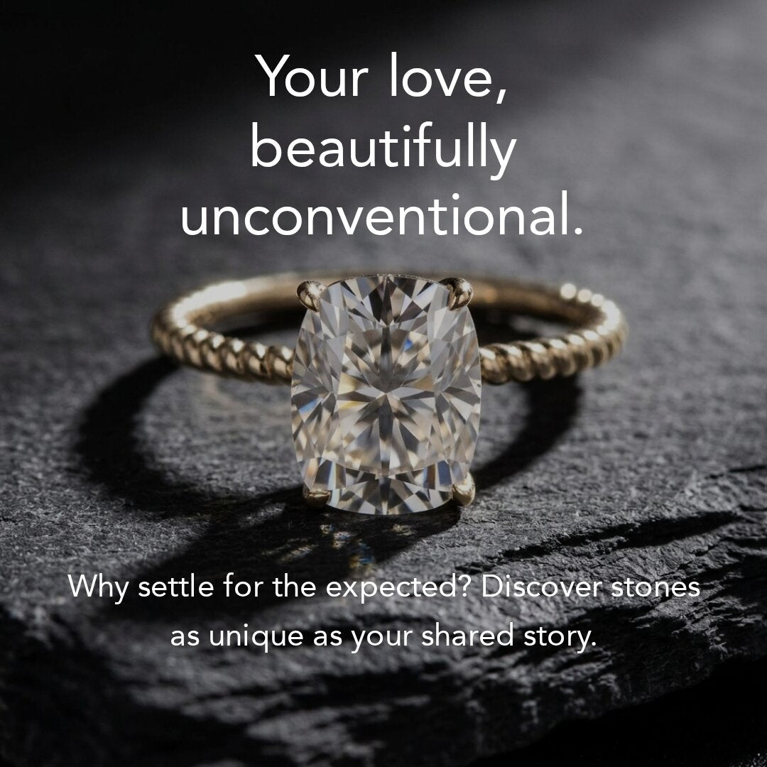 Elongated Cushion Cut Moissanite Engagement Ring, Twisted Band, Sterling Silver Solitaire