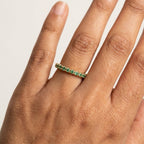 Lab Grown Emerald Eternity Band | 14K Gold Full Circle Ring, Anniversary Gift