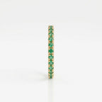 Lab Grown Emerald Eternity Band | 14K Gold Full Circle Ring, Anniversary Gift