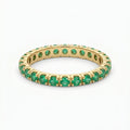 Lab Grown Emerald Eternity Band | 14K Gold Full Circle Ring, Anniversary Gift