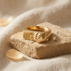 14k Gold Hand Signet Ring, Unique Fede Clasping Hands Wedding Band, Matte Gold Statement Ring, Antique Style Unisex Promise Jewelry for Her The Jewel Temple