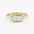 14k Gold Oval Moissanite Bezel Engagement Ring, East West Oval Solitaire Ring, Long Oval Ring, Minimalist Ring, Gift For Her The Jewel Temple