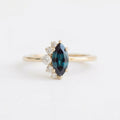 Marquise Cut Alexandrite Ring, Color Changing Stone, Solid Gold Engagement Ring