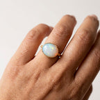 Solitaire Ethiopian Opal Engagement Ring, Bezel Set, October Birthstone, Fire Opal (12x8mm)