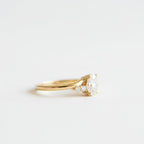 Oval Cut Moissanite Engagement Ring, 14k Solid Gold, Split Shank Diamond Accents