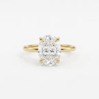 Oval Moissanite Engagement Ring, 2.5 Ct IGI Certified, 14k Gold, 4 Prong Set Bridal Ring