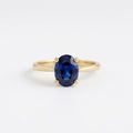 Oval Royal Blue Sapphire Engagement Ring, 2.5 Ct Genuine Lab Grown Sapphire, Silver Promise Ring, September Birthstone, Solitaire Ring The Jewel Temple