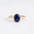 Oval Royal Blue Sapphire Engagement Ring, 2.5 Ct Genuine Lab Grown Sapphire, Silver Promise Ring, September Birthstone, Solitaire Ring The Jewel Temple