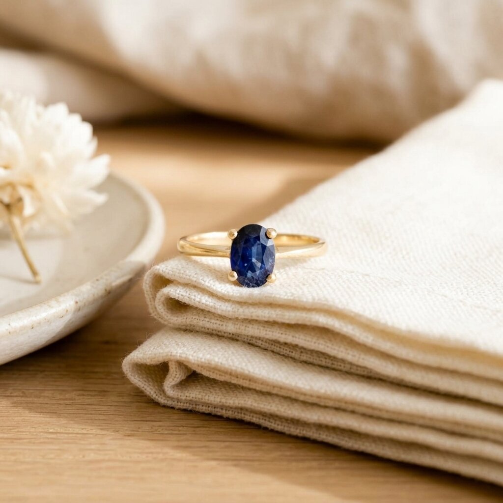 Oval Royal Blue Sapphire Engagement Ring, 2.5 Ct Genuine Lab Grown Sapphire, Silver Promise Ring, September Birthstone, Solitaire Ring The Jewel Temple