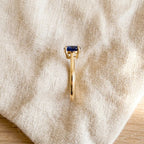 Oval Royal Blue Sapphire Engagement Ring, 2.5 Ct Genuine Lab Grown Sapphire, Silver Promise Ring, September Birthstone, Solitaire Ring The Jewel Temple