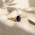 Oval Royal Blue Sapphire Engagement Ring, 2.5 Ct Genuine Lab Grown Sapphire, Silver Promise Ring, September Birthstone, Solitaire Ring The Jewel Temple