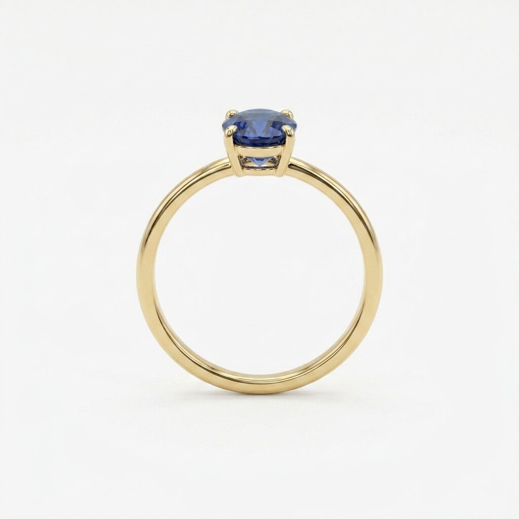 Oval Royal Blue Sapphire Engagement Ring, 2.5 Ct Genuine Lab Grown Sapphire, Silver Promise Ring, September Birthstone, Solitaire Ring The Jewel Temple