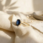 Oval Royal Blue Sapphire Engagement Ring, 2.5 Ct Genuine Lab Grown Sapphire, Silver Promise Ring, September Birthstone, Solitaire Ring The Jewel Temple