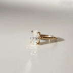 Oval Moissanite Engagement Ring, 2.5 Ct IGI Certified, 14k Gold, 4 Prong Set Bridal Ring