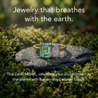 Toi Et Moi Emerald Cut Green Tourmaline Sapphire Ring, Solid Gold Bridal Band